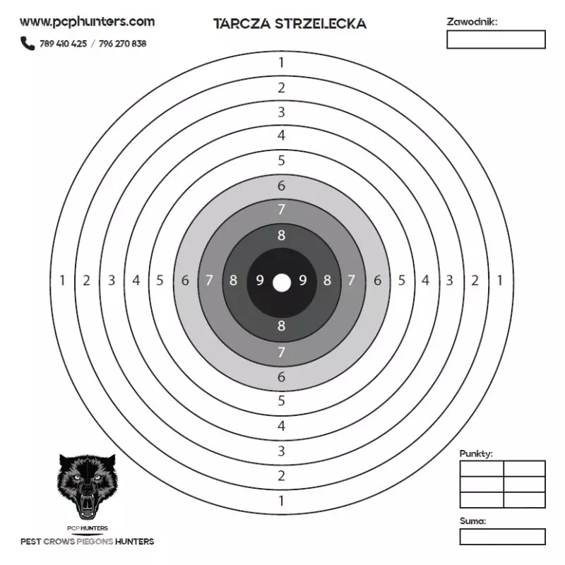 Tarcze strzeleckie 100 sztuk 14/14 cm tekturowe